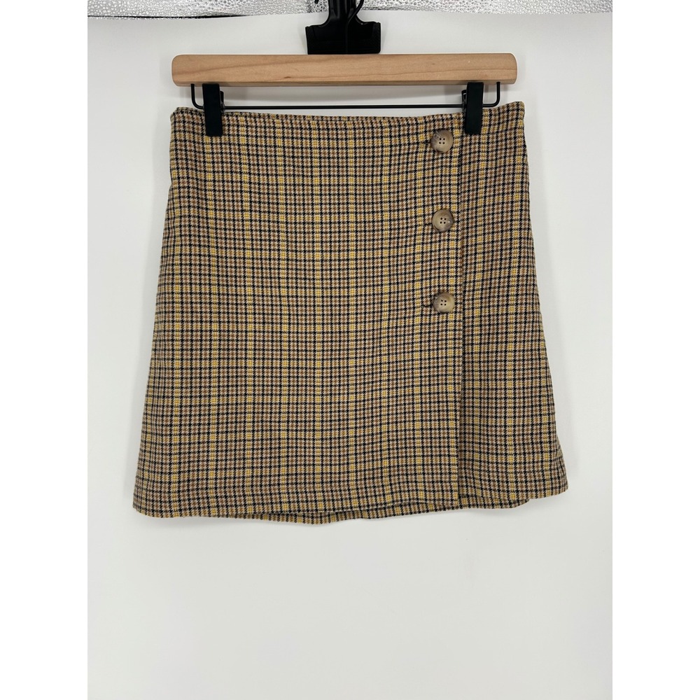 "NWT"American Eagle Y2K Academia Plaid Button Front Mini Skirt- Sz.M Preppy